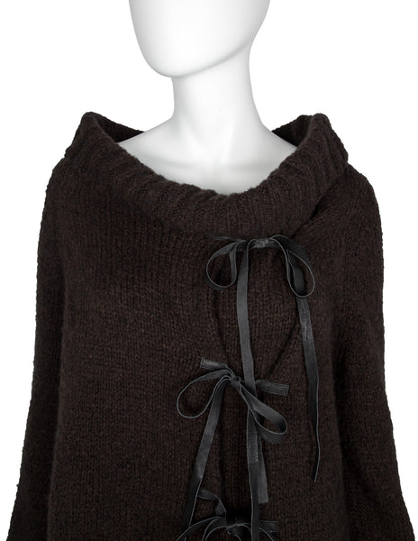 Ann Demeulemeester Vintage AW 2002 Brown Wool Oversized Sweater