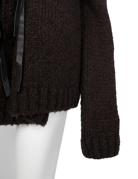 Ann Demeulemeester Vintage AW 2002 Brown Wool Oversized Sweater