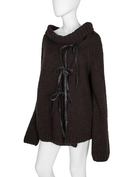 Ann Demeulemeester Vintage AW 2002 Brown Wool Oversized Sweater