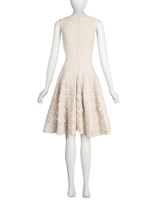 Alaia Vintage SS 2009 Light Beige Ruched Inset Knit Flounce Dress –  Amarcord Vintage Fashion
