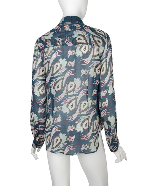 Alexander McQueen Vintage SS 2001 Voss Collection Paisley Print Silk Shirt