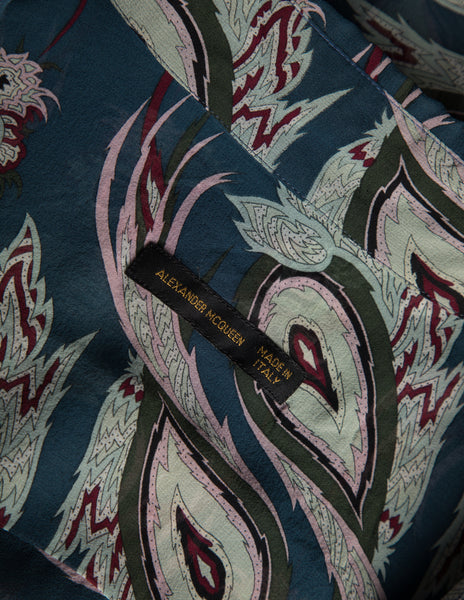 Alexander McQueen Vintage SS 2001 Voss Collection Paisley Print Silk Shirt