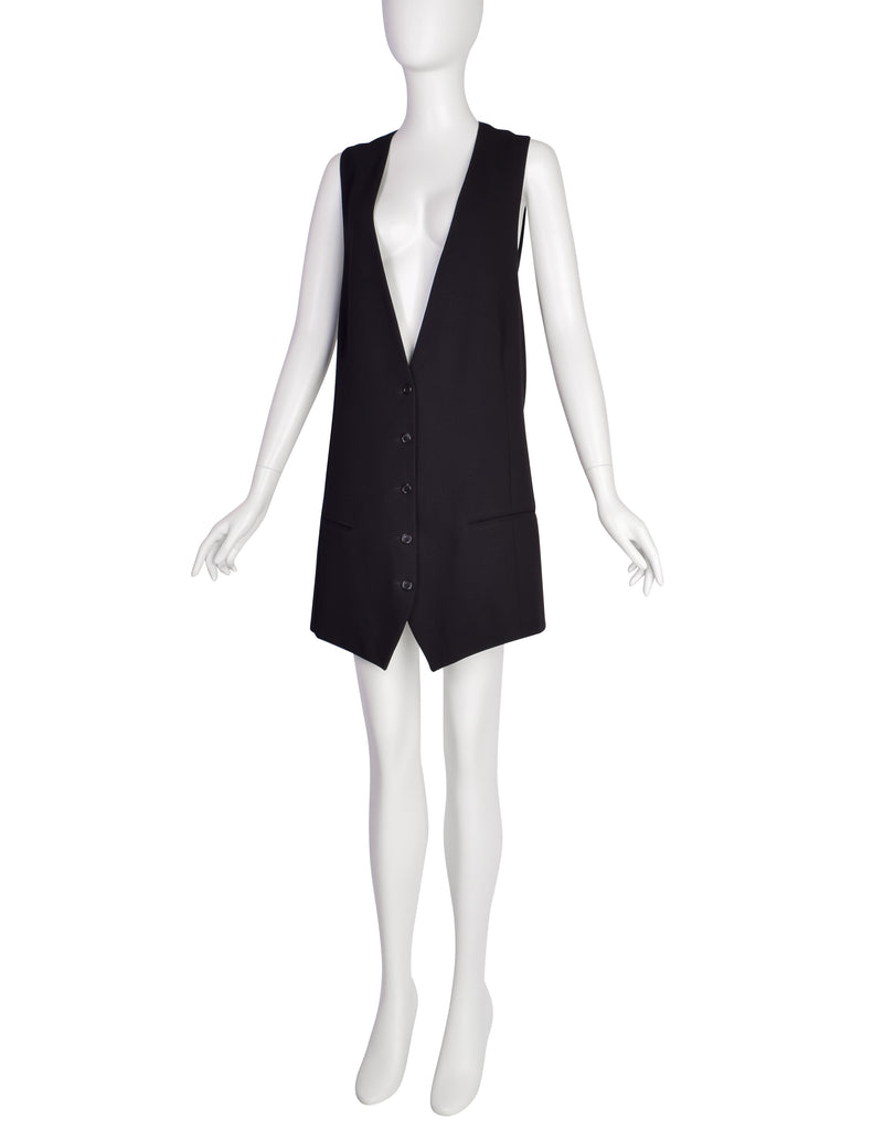 a line vest dress Jeonseon - Set: Long-Sleeve Midi A-Line Dress + Vest