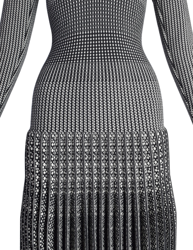 alaia black and white dress Black and white jacquard dress ALAIA For Sale at 1stDibs