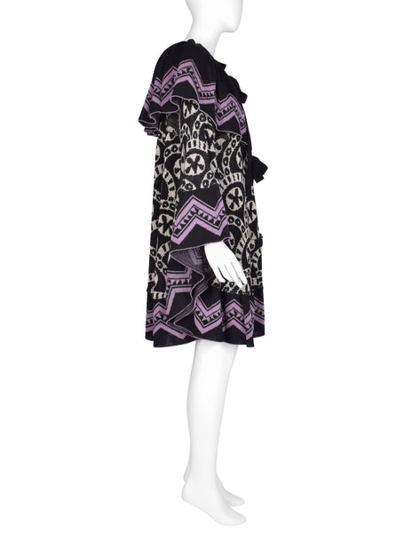 Bill Gibb Vintage AW 1976 Kaffe Fassett 'Byzantine' Striking Geometric Knit Cape
