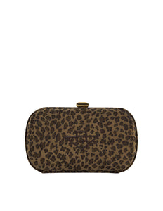 Bottega Veneta Vintage 1990s Leopard Print Nylon Box Clutch Bag