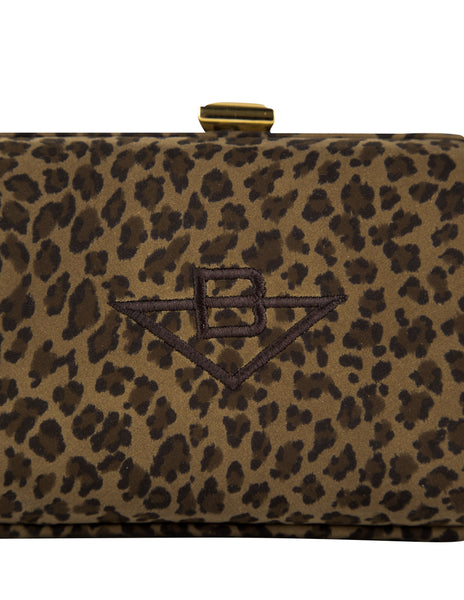 Bottega Veneta Vintage 1990s Leopard Print Nylon Box Clutch Bag