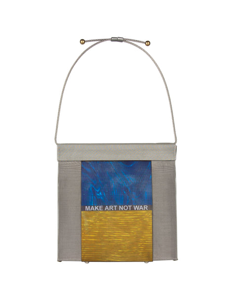 Bo's Art Vintage 'Make Art Not War' Stainless Steel Mesh Handbag