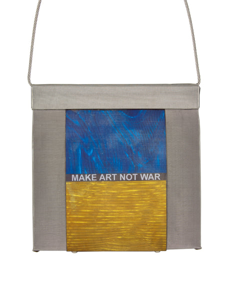 Bo's Art Vintage 'Make Art Not War' Stainless Steel Mesh Handbag