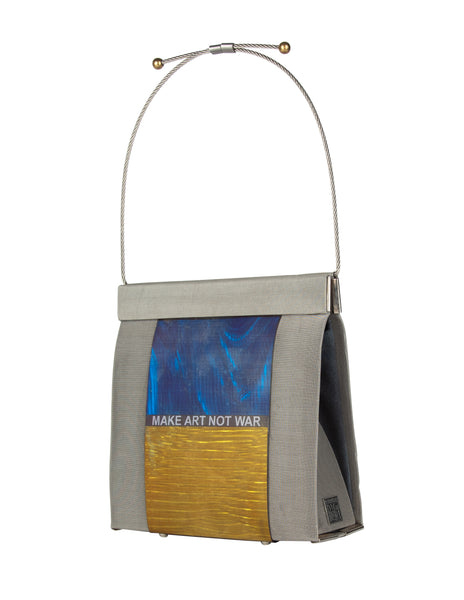 Bo's Art Vintage 'Make Art Not War' Stainless Steel Mesh Handbag