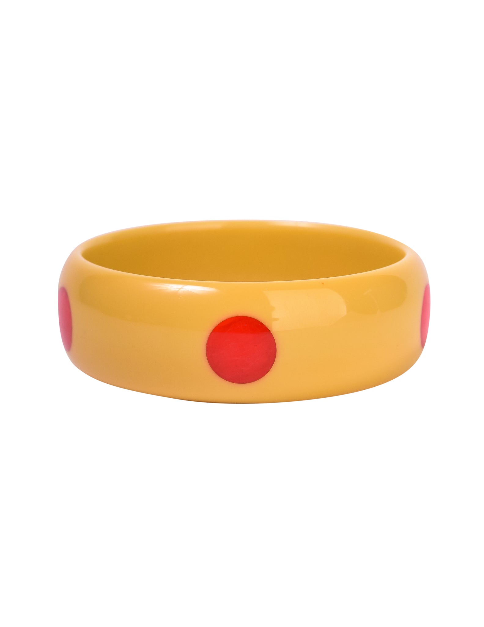 Bruce Pantti Vintage Manilla and Red Dot Bakelite Bracelet