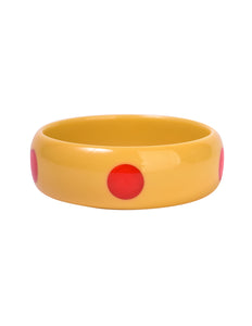 Bruce Pantti Vintage Manilla and Red Dot Bakelite Bracelet