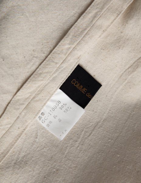 Comme Des Garcons Vintage SS 1982 Natural Silk and Linen Oversized Cross Back Duster Coat