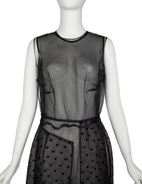 Comme des Garcons Vintage AW 1997 Black Sheer Tulle Polka Dot