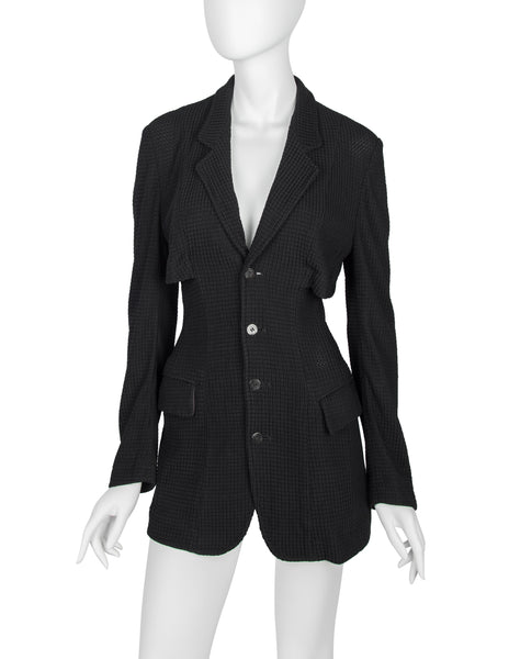 Comme des Garcons Vintage SS 1987 Incredible Black Open Back Jacket