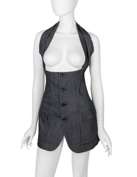Comme des Garcons Vintage SS 1987 Denim Under Bust Halter Top
