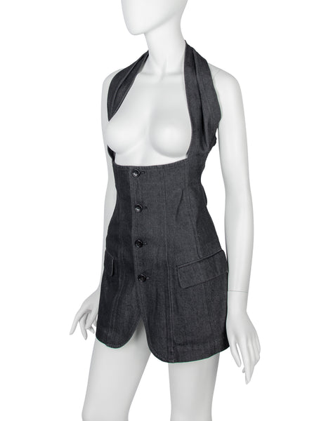 Comme des Garcons Vintage SS 1987 Denim Under Bust Halter Top