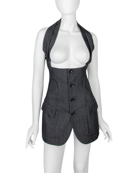 Comme des Garcons Vintage SS 1987 Denim Under Bust Halter Top