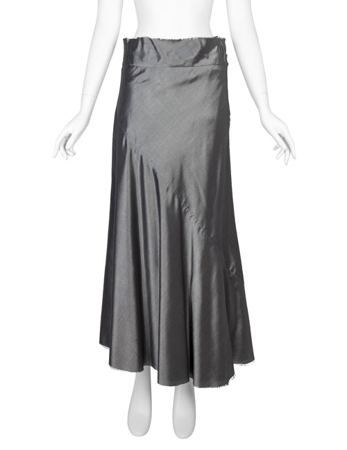 Comme Des Garcons Vintage AW 1996 Metallic Charcoal Silver Silk