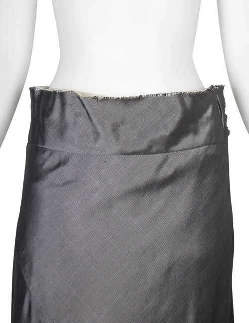 Comme Des Garcons Vintage AW 1996 Metallic Charcoal Silver Silk 