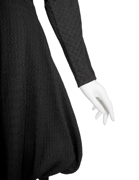 Comme des Garcons Vintage SS 1987 Black Textured Top and Skirt Set