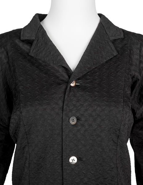 Comme des Garcons Vintage SS 1987 Black Textured Top and Skirt Set