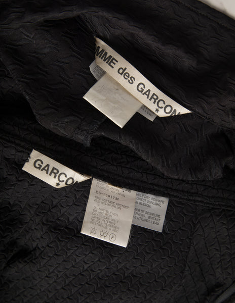 Comme des Garcons Vintage SS 1987 Black Textured Top and Skirt Set