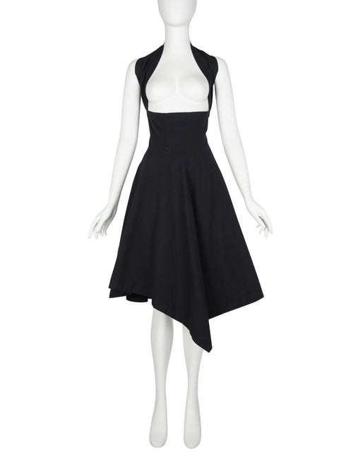 Comme des Garcons Vintage SS 1987 Black Asymmetrical Under Bust Halter Amarcord Vintage Fashion Comme des Garcons Vintage SS 1987 Black Asymmetrical Under Bust Halter Amarcord Vintage Fashion