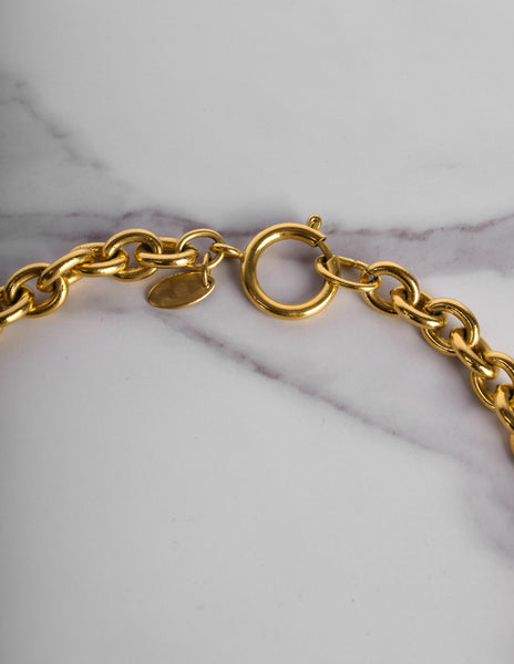 Chanel Vintage 1980s Brassy Gold Multi Medallion Chain Necklace