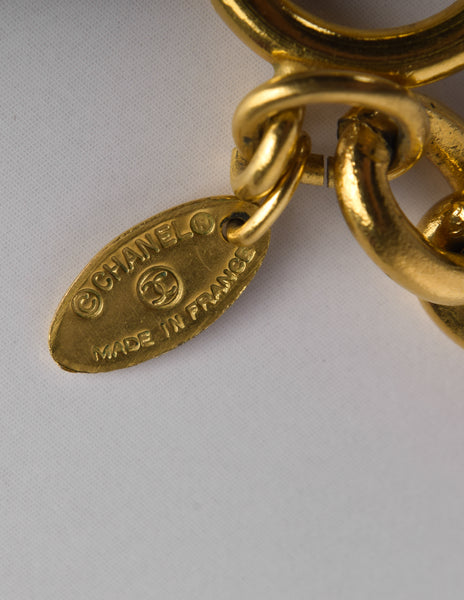 Chanel Vintage 1980s Brassy Gold Multi Medallion Chain Necklace