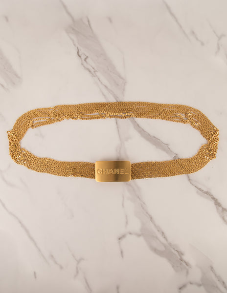 Chanel Vintage AW 1996 Golden Plaque Buckle Multi-Chain Belt