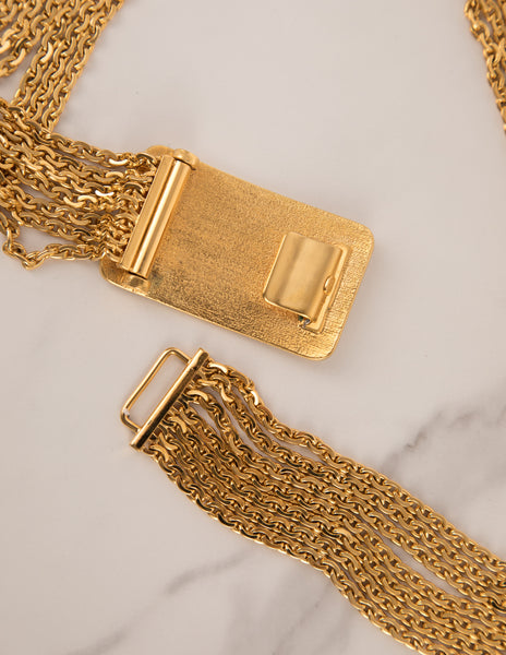 Chanel Vintage AW 1996 Golden Plaque Buckle Multi-Chain Belt