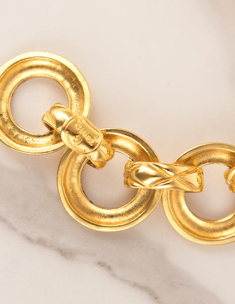 Chanel Vintage 1980s Golden Matelasse Chain Necklace