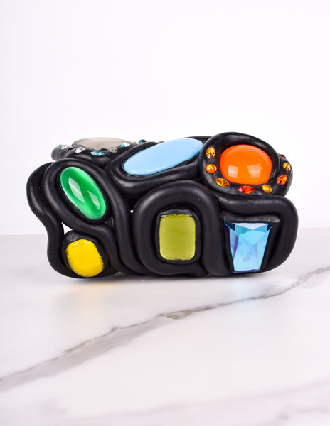 Chanel Vintage SS 1991 One of a Kind Handmade Multicolor Massive Statement Cuff Bracelet