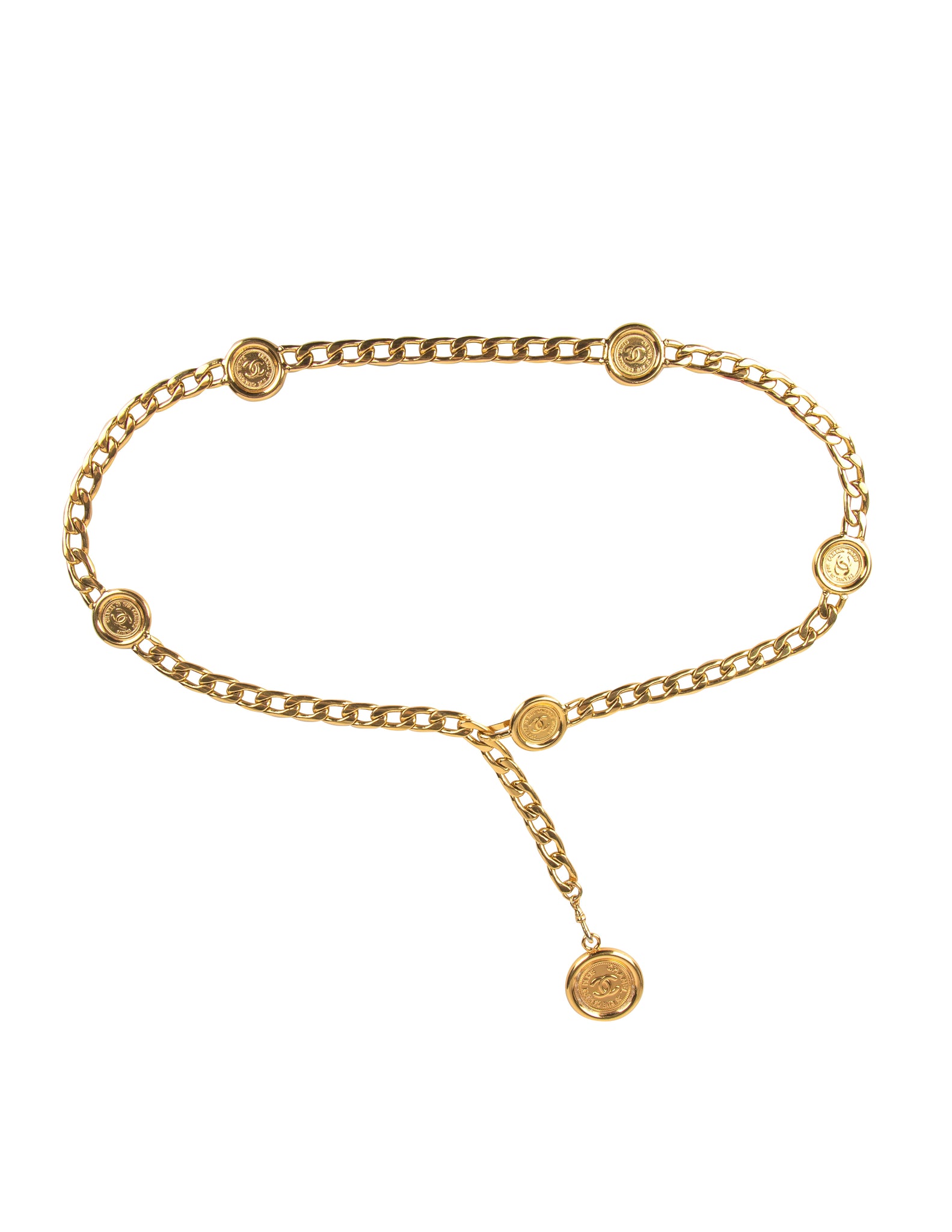 Chanel Vintage AW 1994 Golden CC Logo Coin Medallion Chain Belt