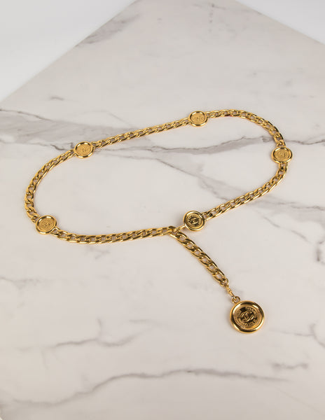 Chanel Vintage AW 1994 Golden CC Logo Coin Medallion Chain Belt