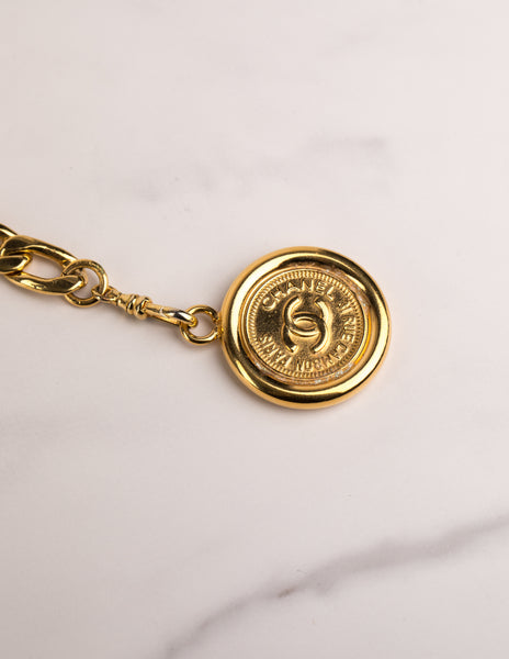 Chanel Vintage AW 1994 Golden CC Logo Coin Medallion Chain Belt