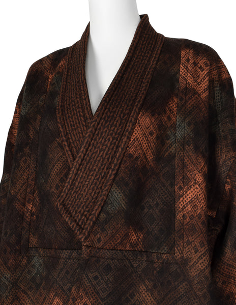 Christian Lacroix Vintage AW 1994 Autumnal Patterned Oversized Wool Coat