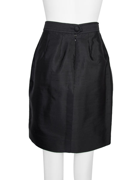 Christian Lacroix Vintage SS 1994 Vampy Black Silk Mini Skirt Suit