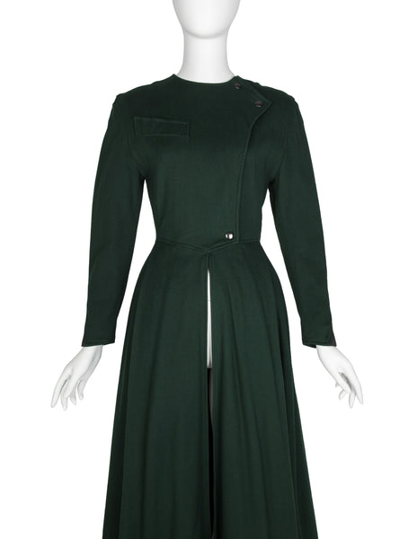 Claude Montana Vintage AW 1987 Green Split Front Coat