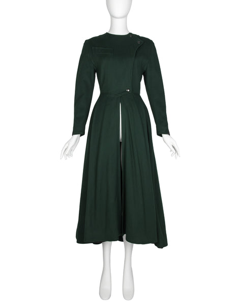 Claude Montana Vintage AW 1987 Green Split Front Coat
