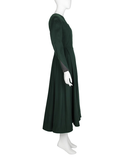 Claude Montana Vintage AW 1987 Green Split Front Coat