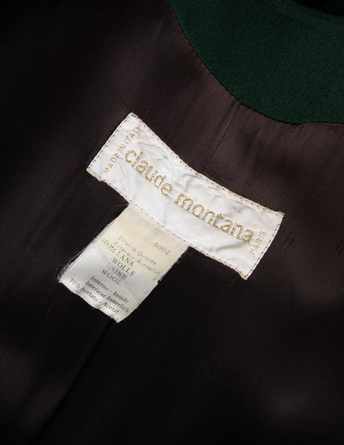 Claude Montana Vintage AW 1987 Green Split Front Coat – Amarcord