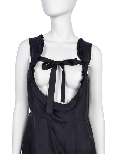 Comme des Garcons Vintage SS 2002 Black Sleeveless Ribbon Tie Top