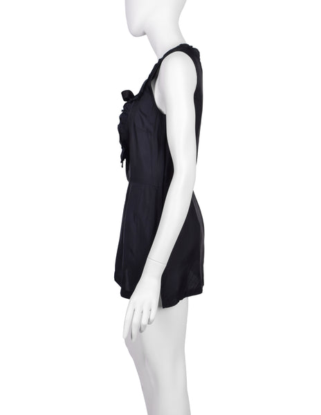 Comme des Garcons Vintage SS 2002 Black Sleeveless Ribbon Tie Top