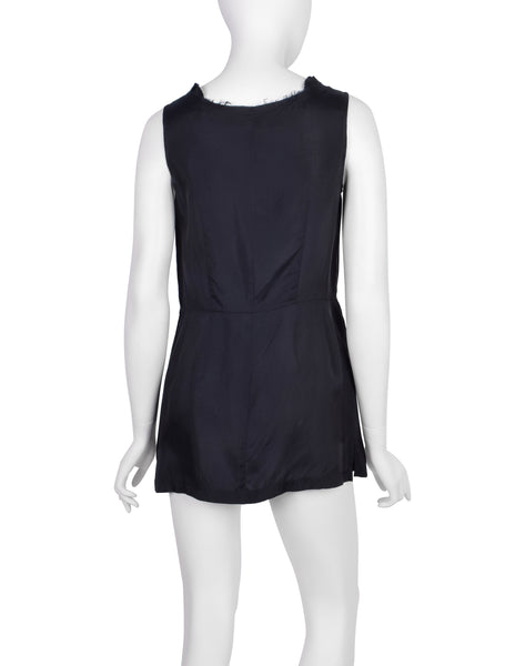 Comme des Garcons Vintage SS 2002 Black Sleeveless Ribbon Tie Top
