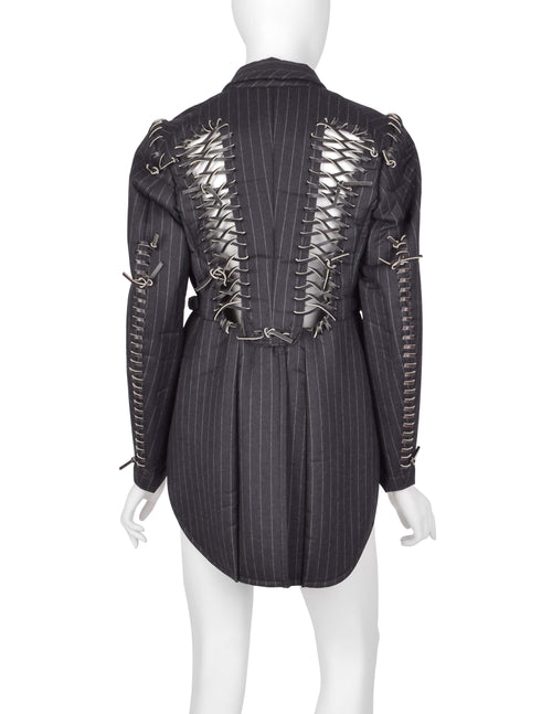 Comme des Garcons Vintage SS 2005 Charcoal Grey Leather Lace Up