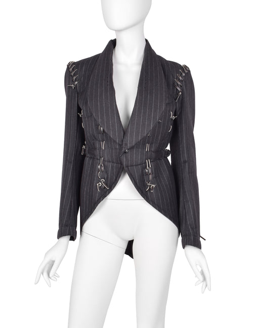 美品COMME des GARCONS ヴィンテージツイードジャケット黒×白 Black Comme Des Garçons ツイードパネル ジャケット | ブラック