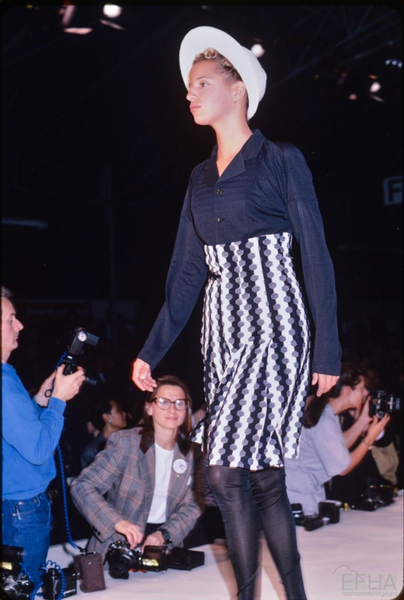 Comme des Garcons Vintage SS 1987 Black Textured Top and Skirt Set