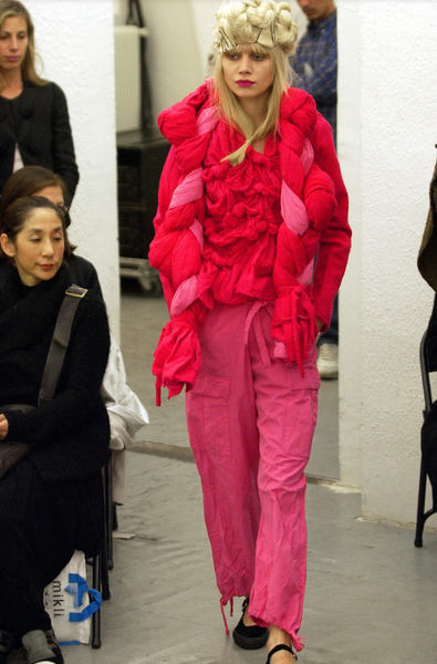 Comme des Garcons Vintage SS 2003 Hot Pink Knotted Cotton Gauze Top